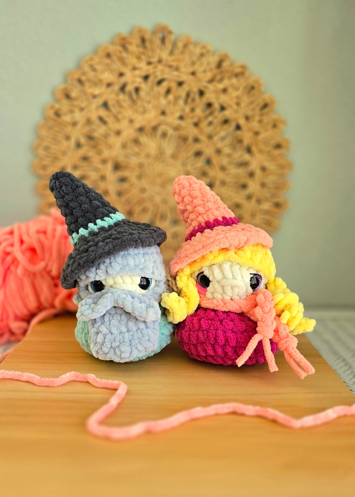 Witch & Wizard Crochet Pattern, Low Sew Halloween Amigurumi Pattern, Plushie PDF, Digital Download