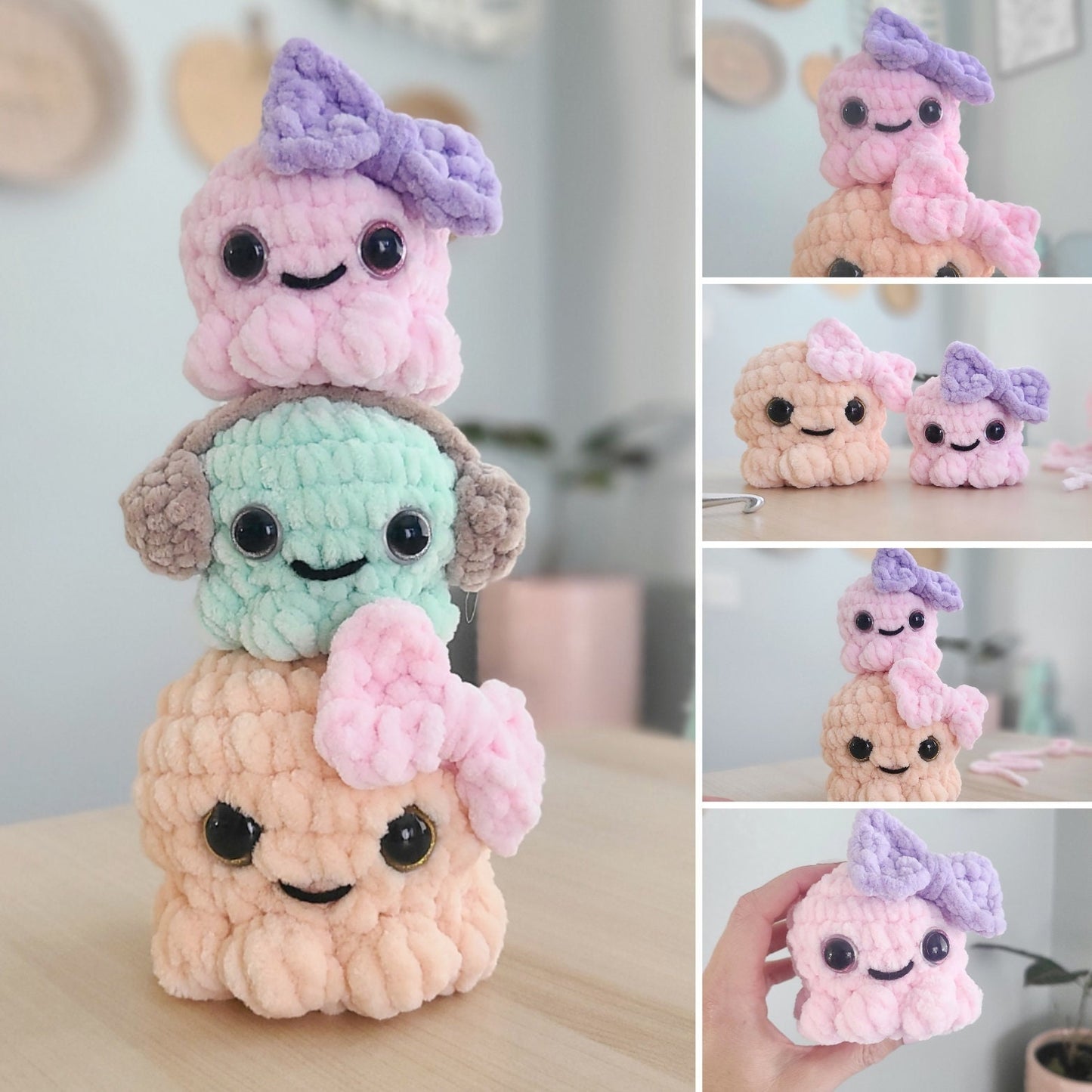 Octopus Crochet Pattern, Low Sew, Amigurumi, PDF Download, KnotsMerryYarn