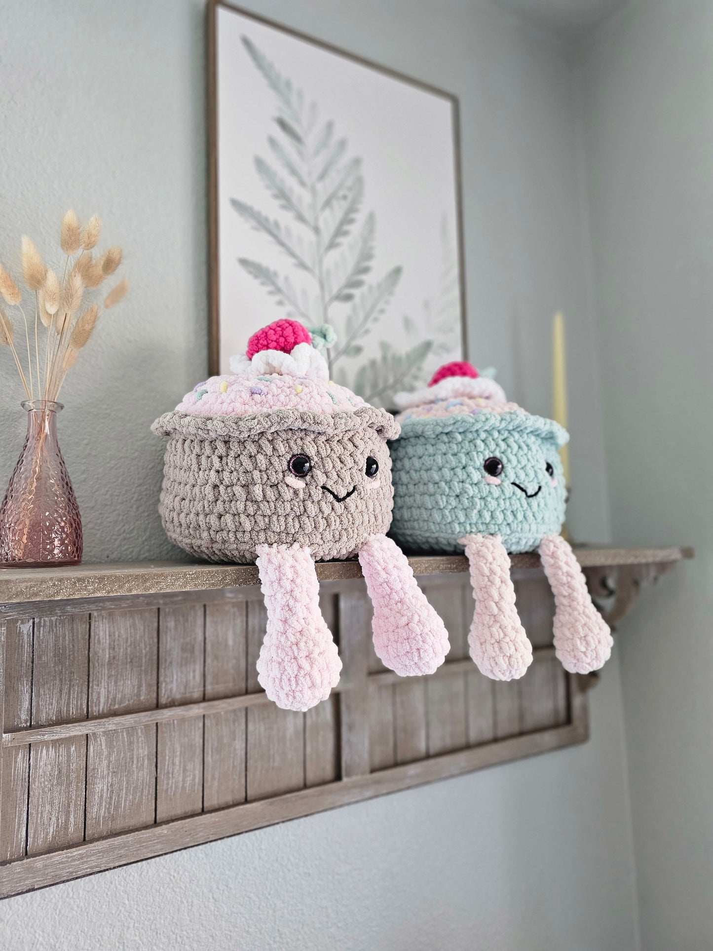 Cupcake Crochet Pattern, Jumbo Plushie, Amigurumi, Crochet Food, PDF Download, KnotsMerryYarn