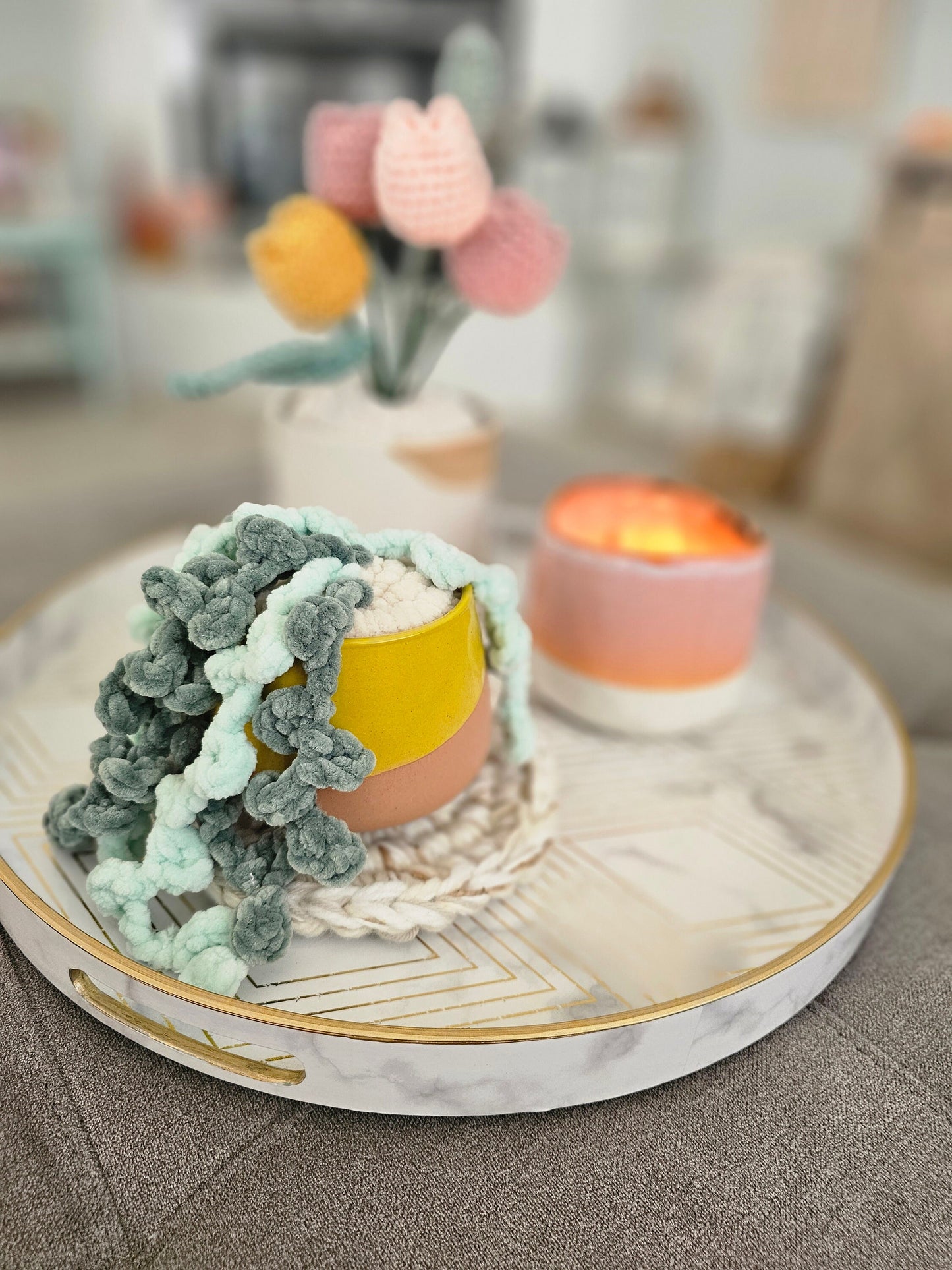 Hanging Cactus Crochet Pattern, String of Pearls, Amigurumi, PDF Download, KnotsMerryYarn