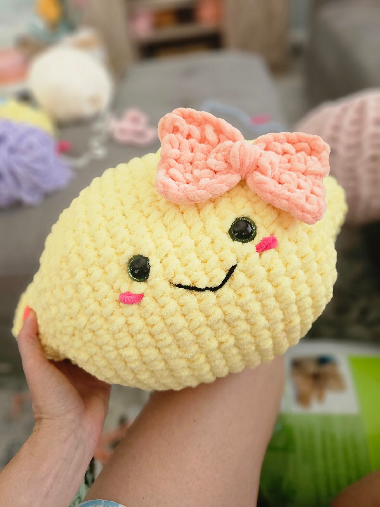 Lemon Plushie Crochet Pattern, Low Sew, Amigurumi, Crochet Food, PDF Download, KnotsMerryYarn