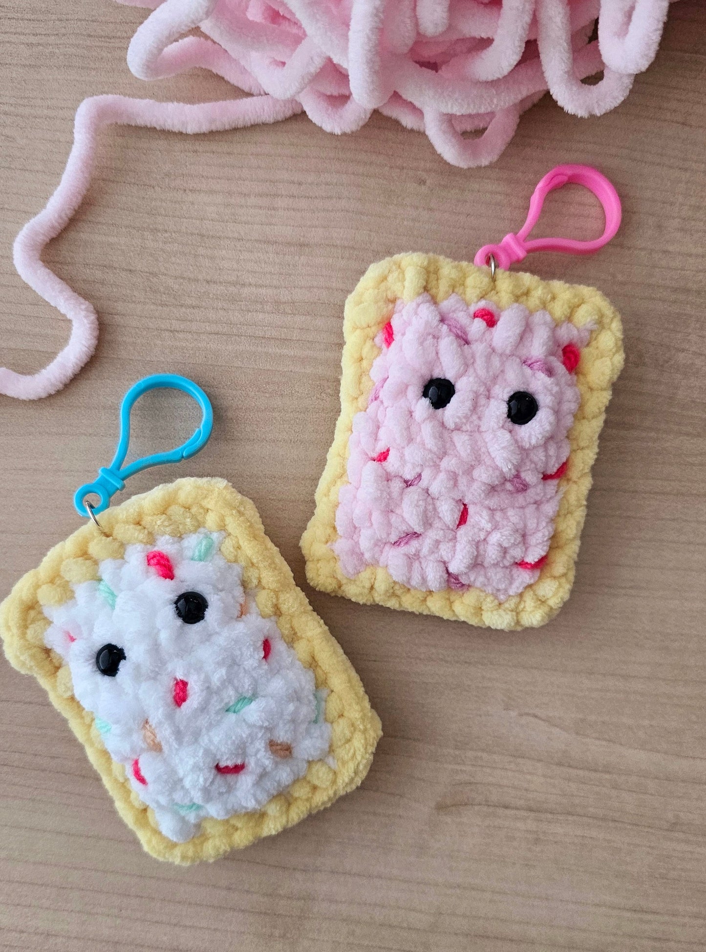 Poptart Crochet Pattern, Mini Poptart Keychain, No-Sew, Amigurumi, PDF Download, KnotsMerryYarn