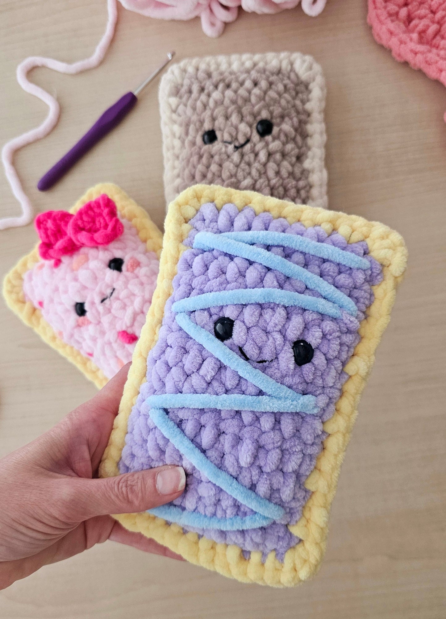 Poptart Bundle | CROCHET PATTERN | No Sew | Instant Download PDF | Jumbo, Mini and Keychain Poppi the Poptart