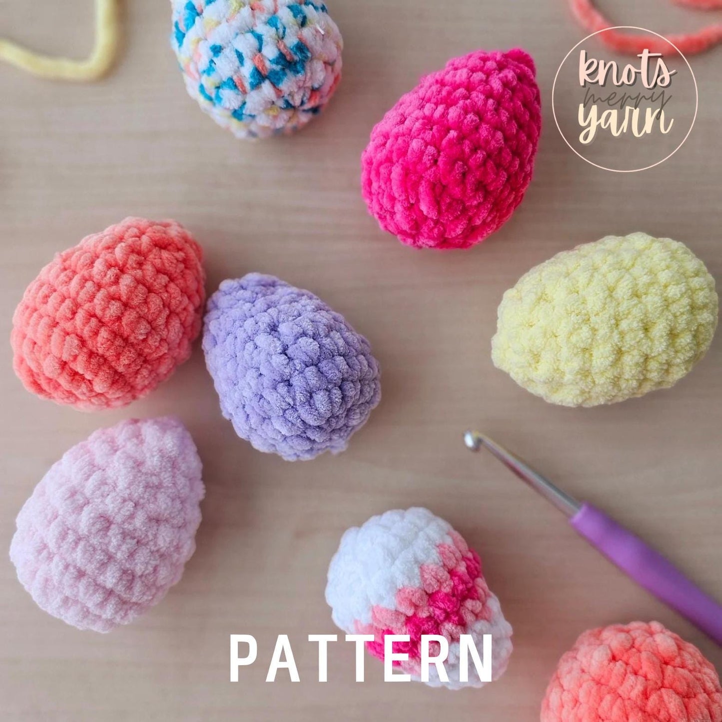 Eggs | CROCHET PATTERN | Instant Download PDF | No Sew | Easter Eggs | Crochet Pattern for Easter Eggs | Easy Crochet Egg