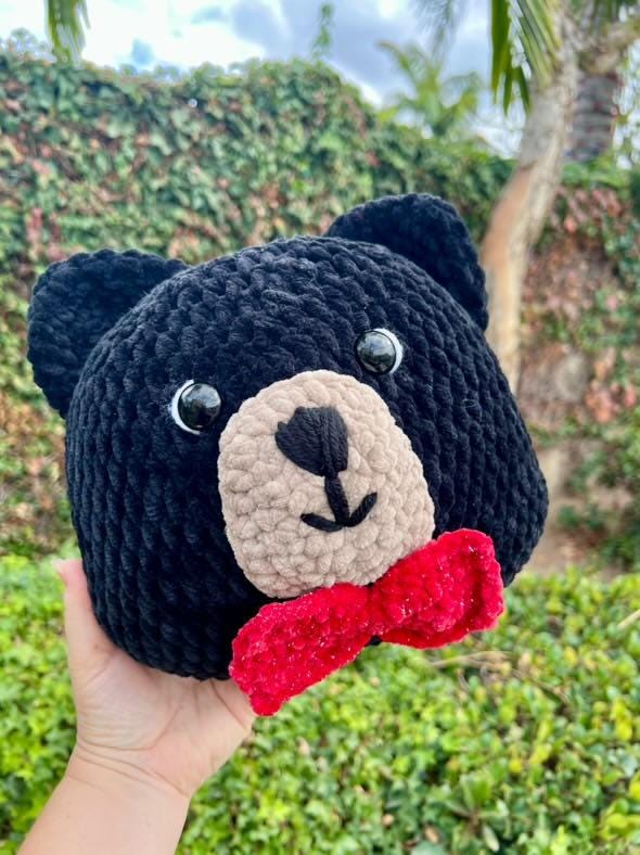Bear Pillow Crochet Pattern, Amigurumi, Jumbo Plushie, Teddy Snuggles, PDF Download, KnotsMerryYarn