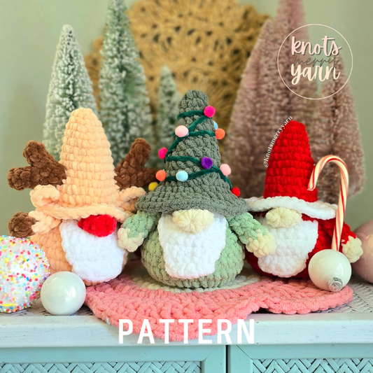 Christmas Gnome Crochet Pattern Bundle, Low Sew Holiday Gnomes, Christmas Crochet PDF Pattern