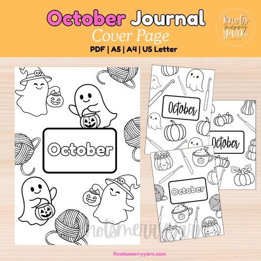 Free October Cover Page for Your Crochet Journal | Printable