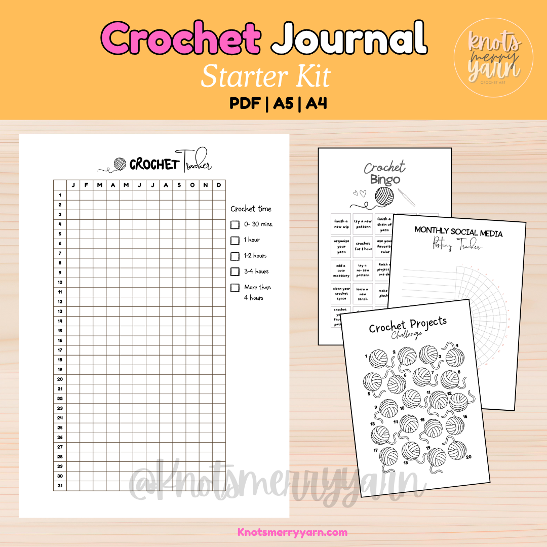 Crochet Journal Starter Kit | Organize Your Projects, Track Your Goals & Plan Your Crochet Life