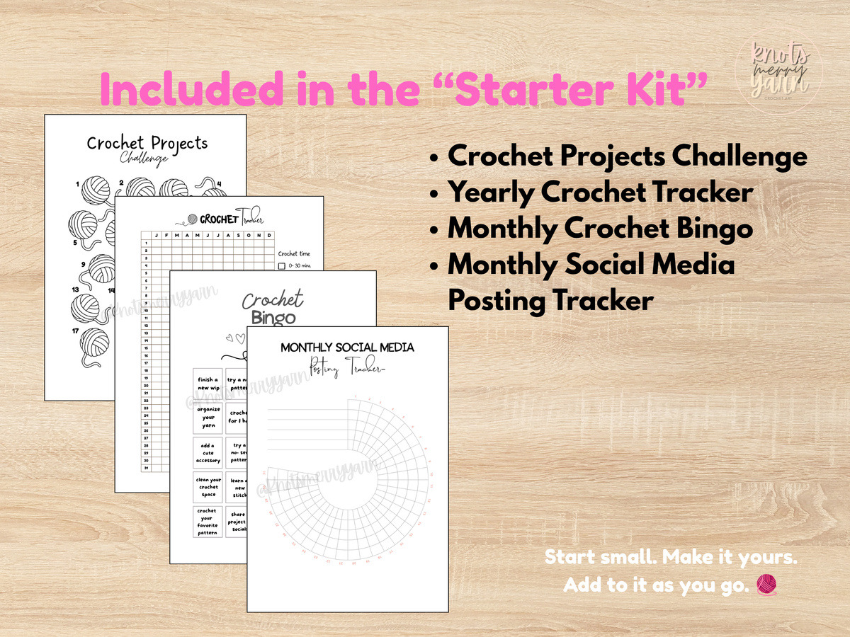 Crochet Journal Starter Kit | Organize Your Projects, Track Your Goals & Plan Your Crochet Life