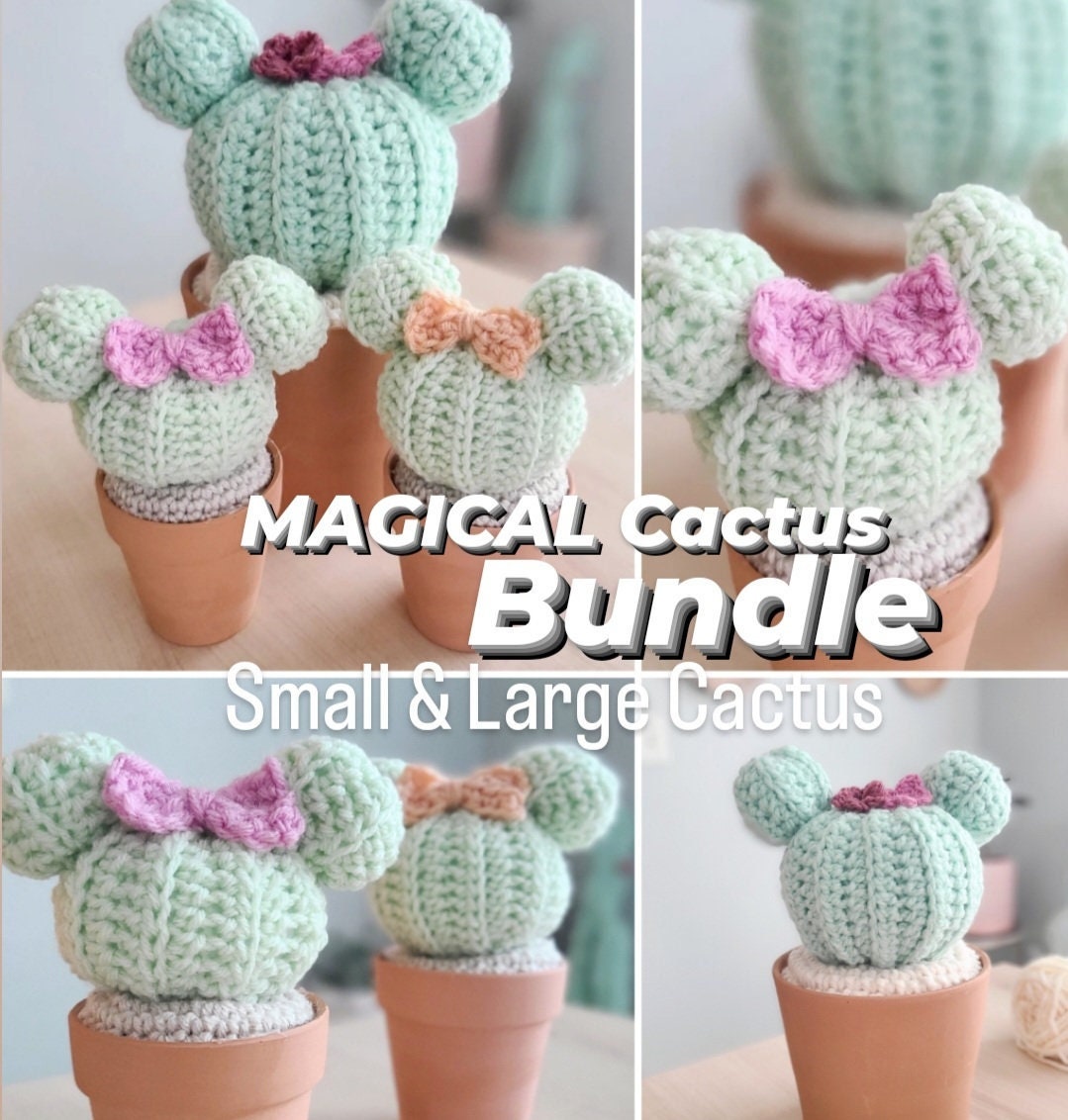 Magical Cactus Bundle | CROCHET PATTERN | Low Sew | Instant Download PDF