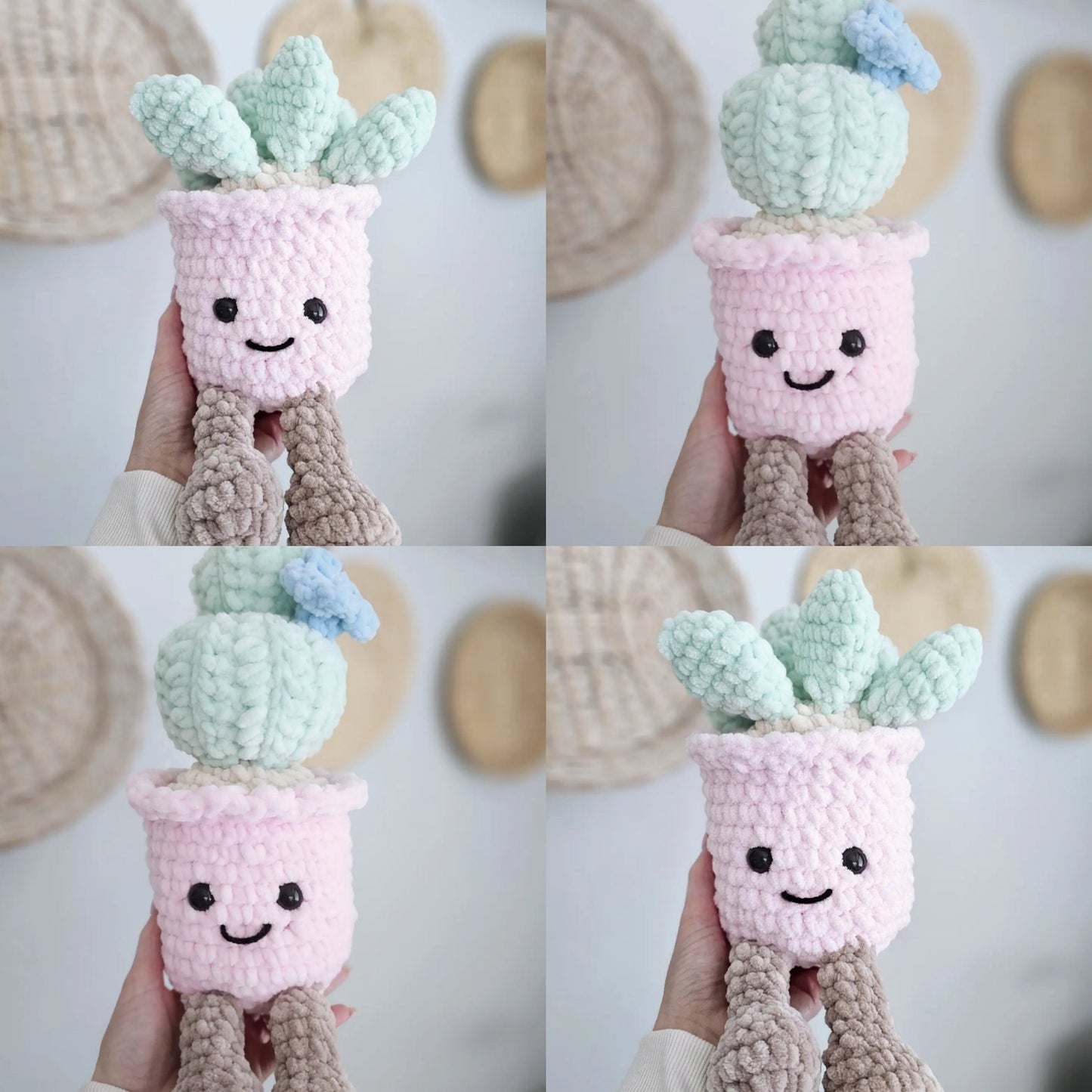 Succulents Crochet Pattern, Ginny & Georgia, Amigurumi, Crochet Cactus, PDF Download, KnotsMerryYarn