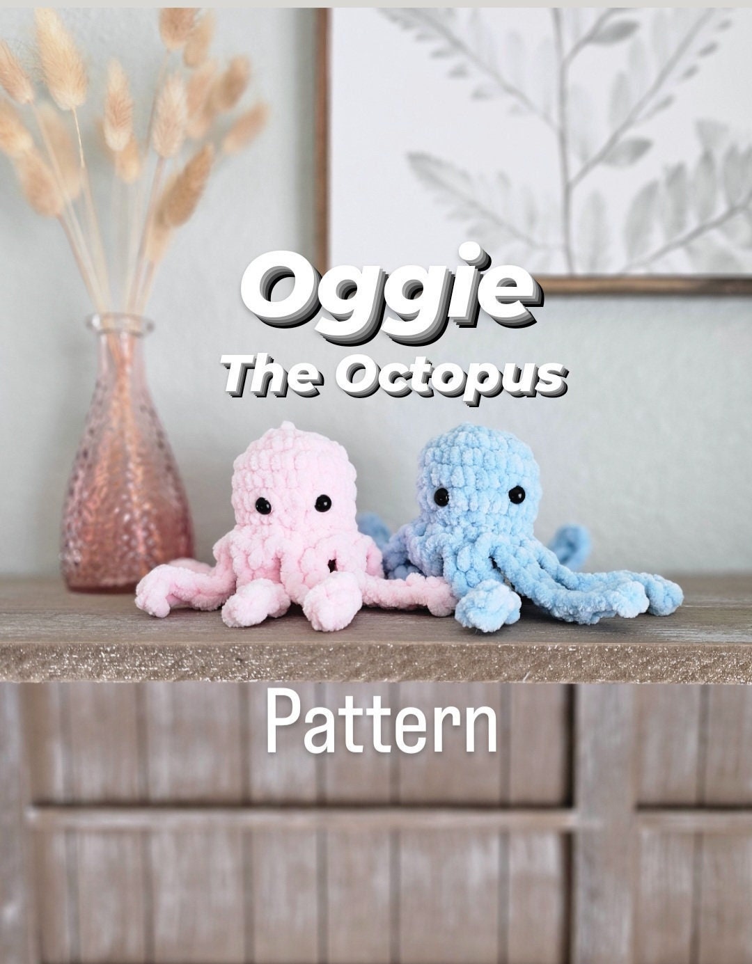 Octopus Crochet Pattern, No Sew, Oggie the Octopus, PDF Download, KnotsMerryYarn