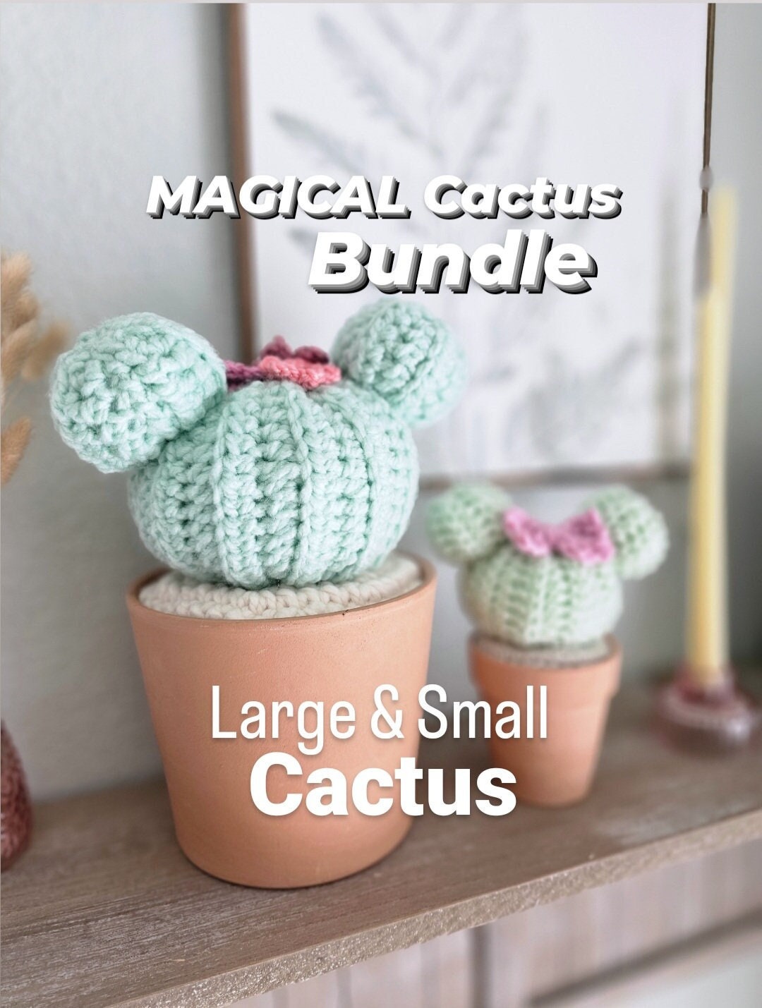 Magical Cactus Bundle | CROCHET PATTERN | Low Sew | Instant Download PDF