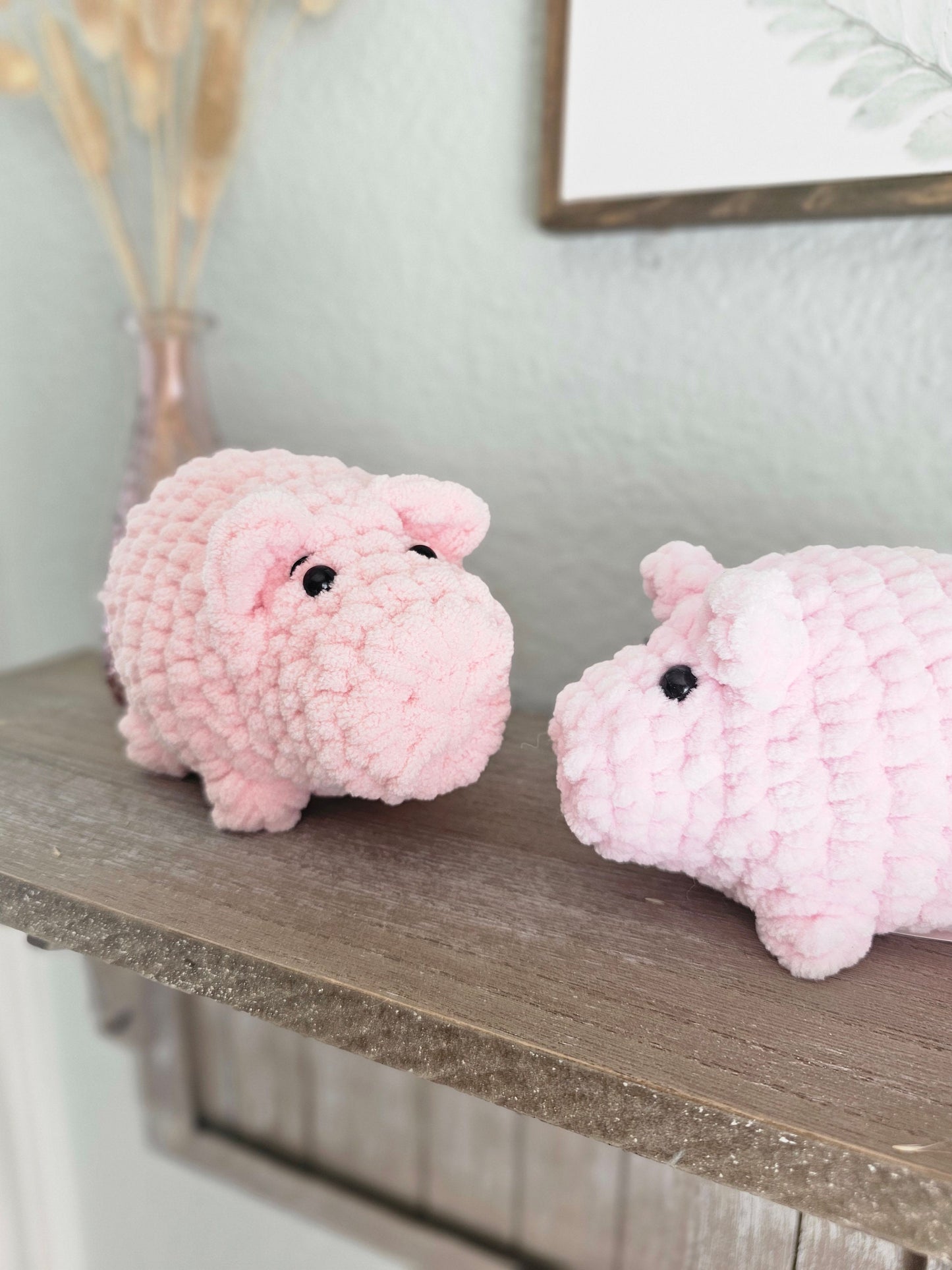 Pig Crochet Pattern, No Sew, Hamm the Pig, Amigurumi, PDF Download, KnotsMerryYarn
