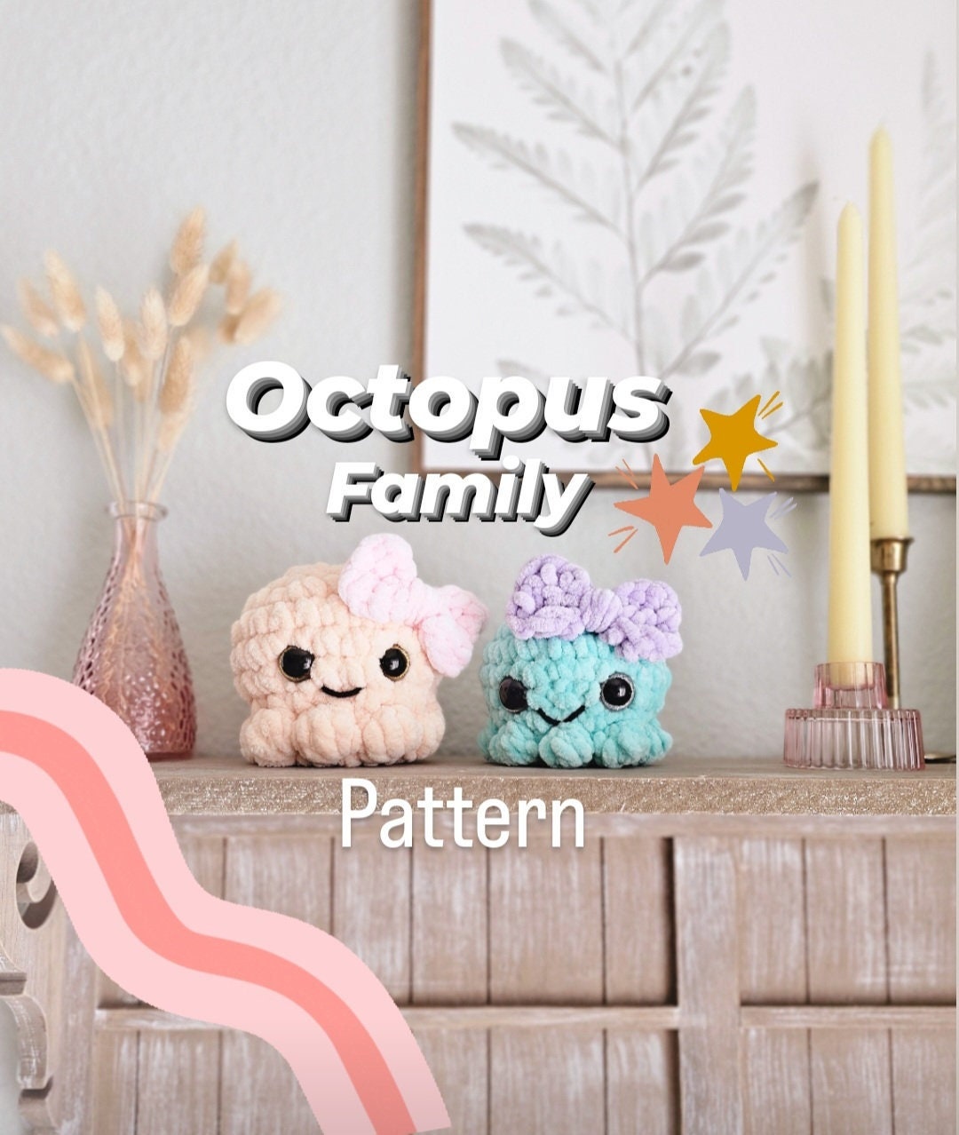 Octopus | CROCHET PATTERN | Low Sew | Instant Download PDF | Octopus Family