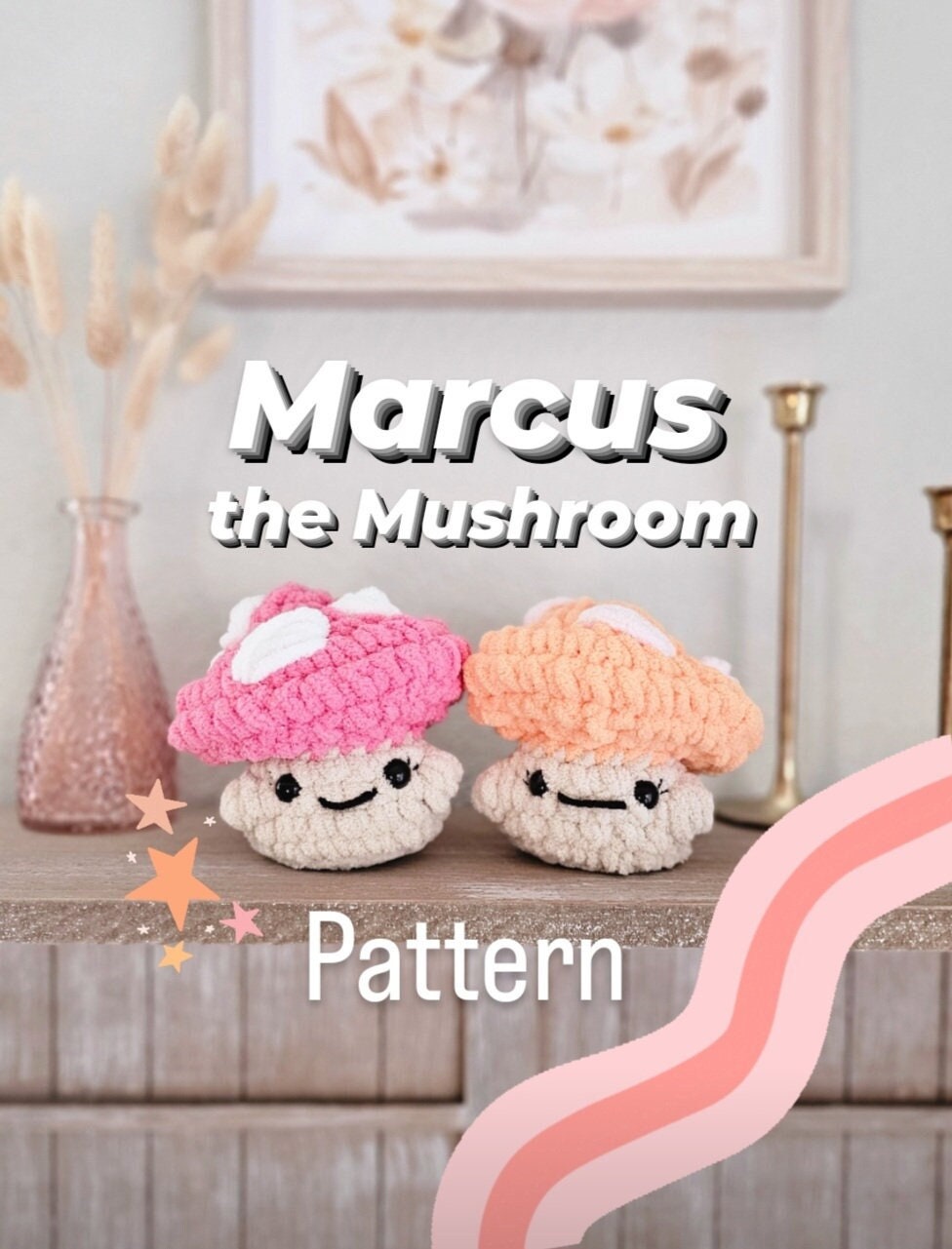 Mushroom Crochet Pattern, Beginner Friendly, PDF Download, KnotsMerryYarn
