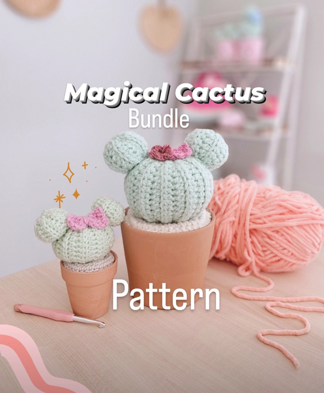 Magical Cactus Bundle | CROCHET PATTERN | Low Sew | Instant Download PDF