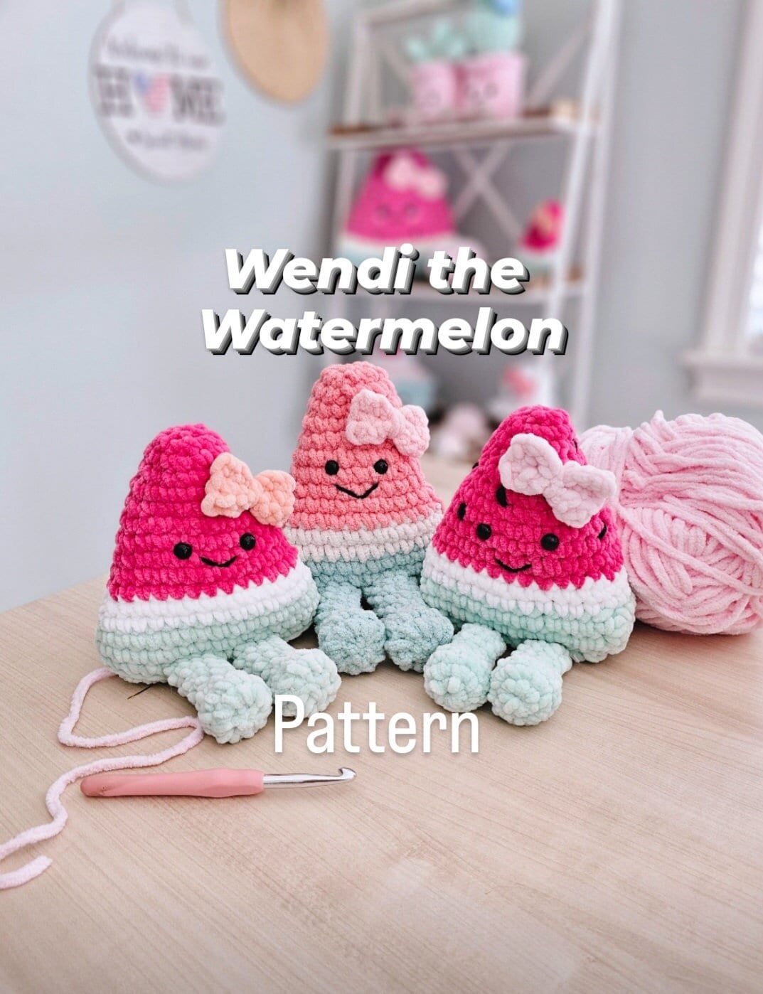 Watermelon | CROCHET PATTERN | No Sew | Instant Download PDF | Wendi the Watermelon