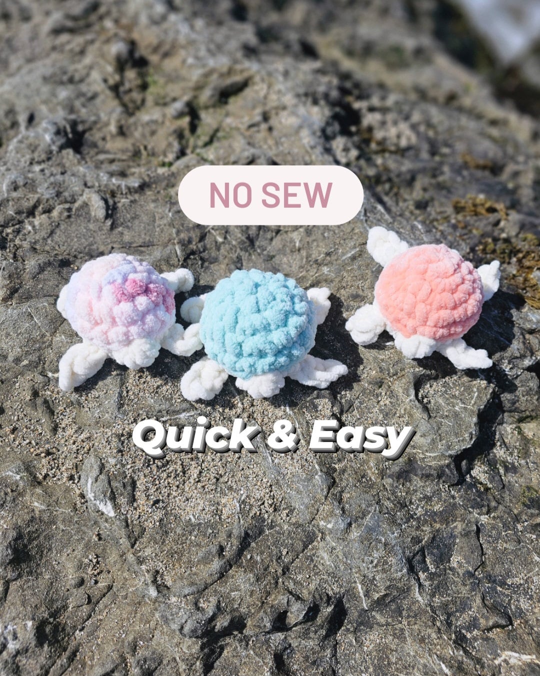 Baby Turtle Crochet Pattern, No Sew, Amigurumi, Sea Turtle, Beginner PDF Download, KnotsMerryYarn