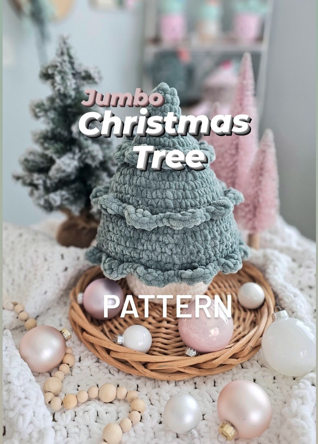 Christmas Tree Crochet Pattern, No Sew, Amigurumi, Christmas, PDF Download, KnotsMerryYarn