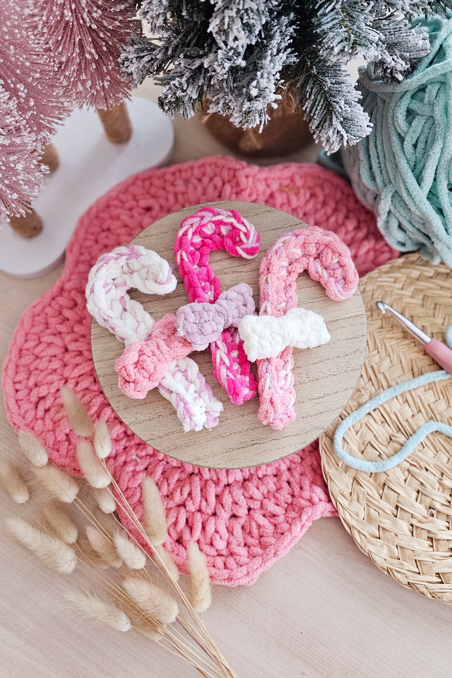 Candy Cane Crochet Pattern, Christmas Ornament, No Sew, PDF Download, KnotsMerryYarn