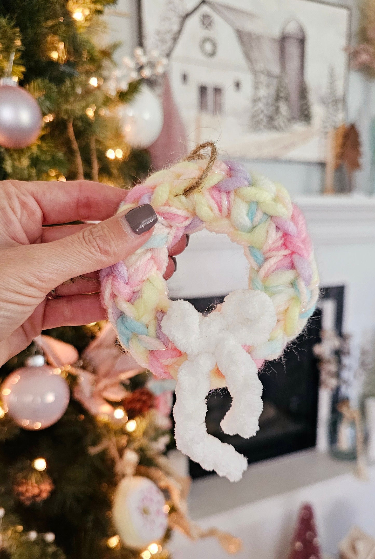 Circular Wreath | CROCHET PATTERN | No Sew | Instant Download PDF | Christmas Ornament