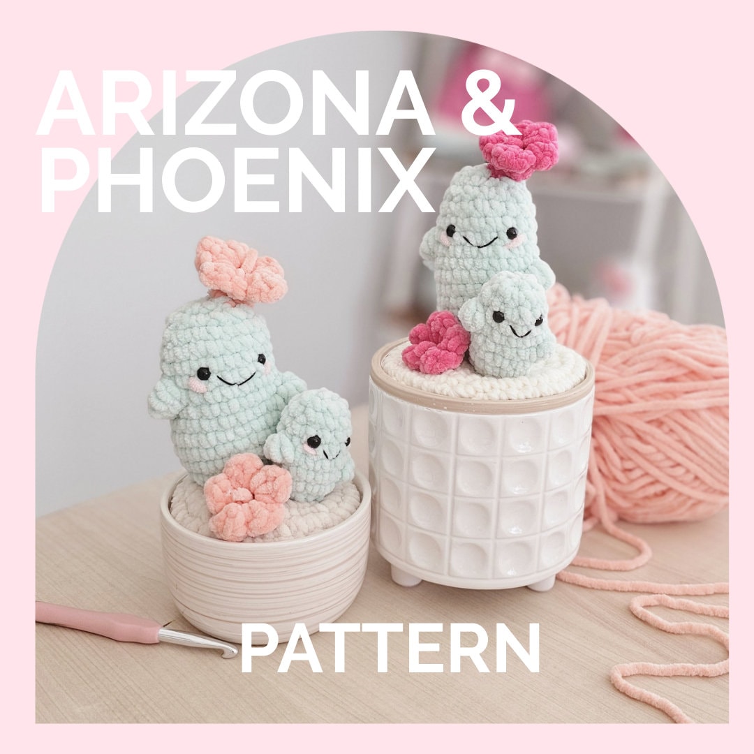 Cactus Crochet Pattern, Low Sew, Desert Decor, Amigurumi, PDF Download, KnotsMerryYarn
