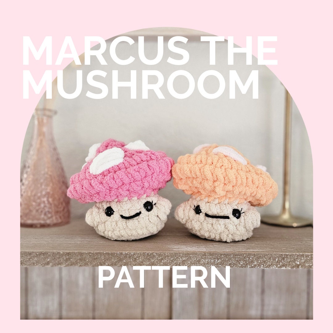 Mushroom Crochet Pattern, Beginner Friendly, PDF Download, KnotsMerryYarn