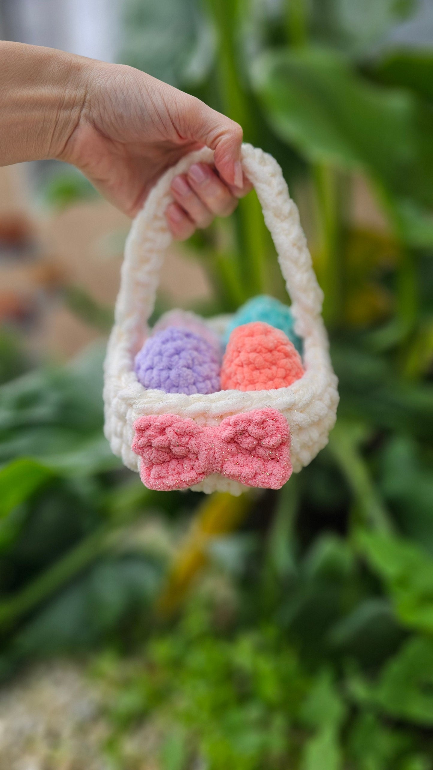 Crochet Easter Basket and Eggs Pattern, No Sew, Beginner Friendly, PDF, Bundle