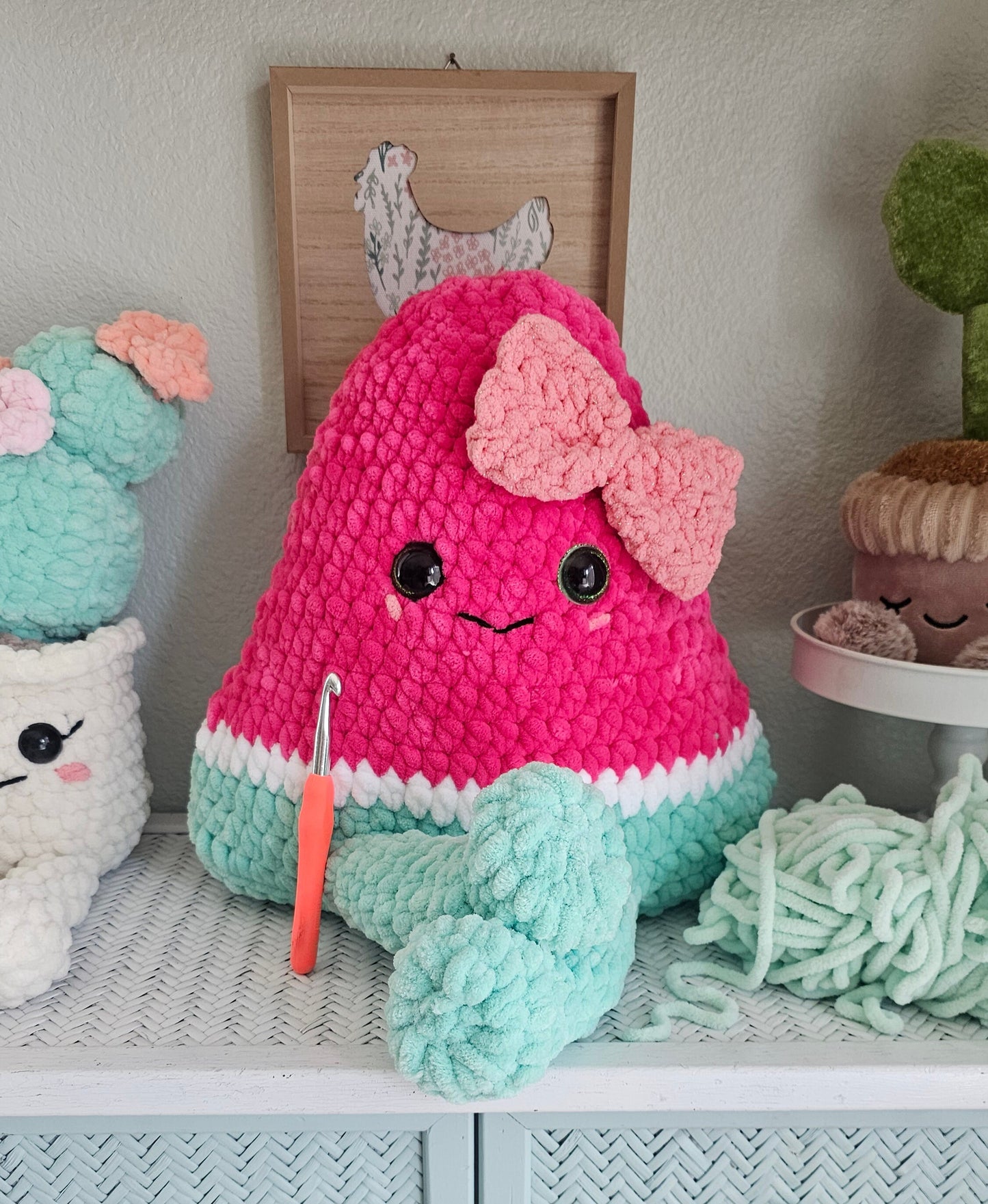 Watermelon | CROCHET PATTERN | Instant Download PDF | No Sew | Amigurumi Pillow | Crochet Pillow Pattern | Crochet Pizza Pattern | 2 in 1