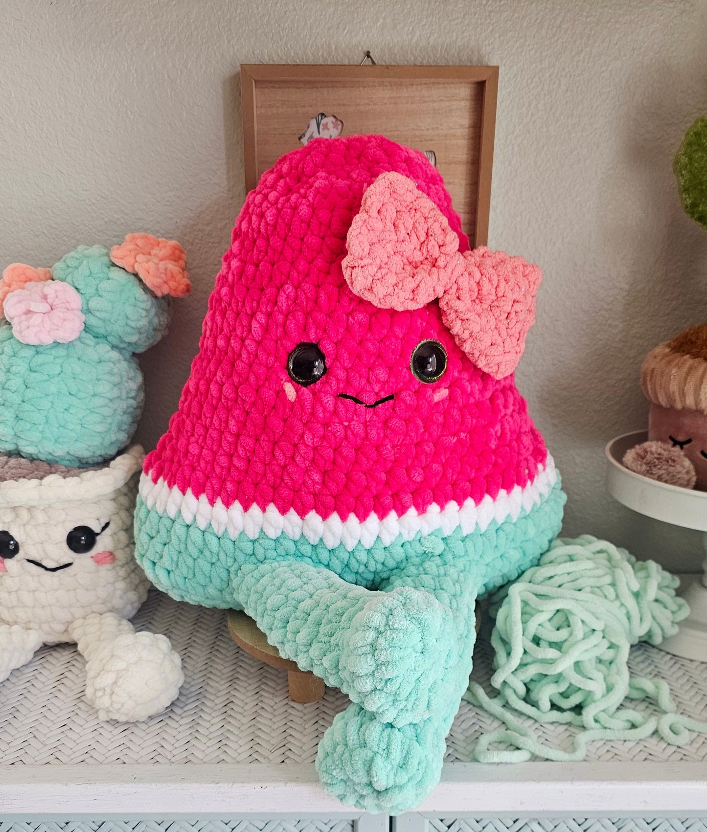 Watermelon Crochet Pattern Bundle, 2-1, Large and Small, Pizza Mod, Amigurumi, PDF Download, KnotsMerryYarn