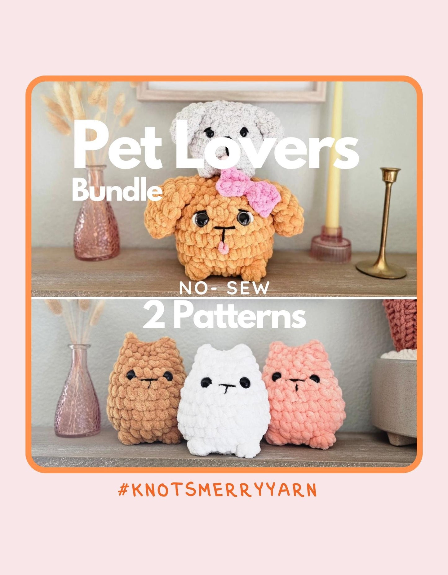 Kitty & Puppy | CROCHET PATTERNS | Low Sew | Instant Download PDF | Pet Lovers Bundle