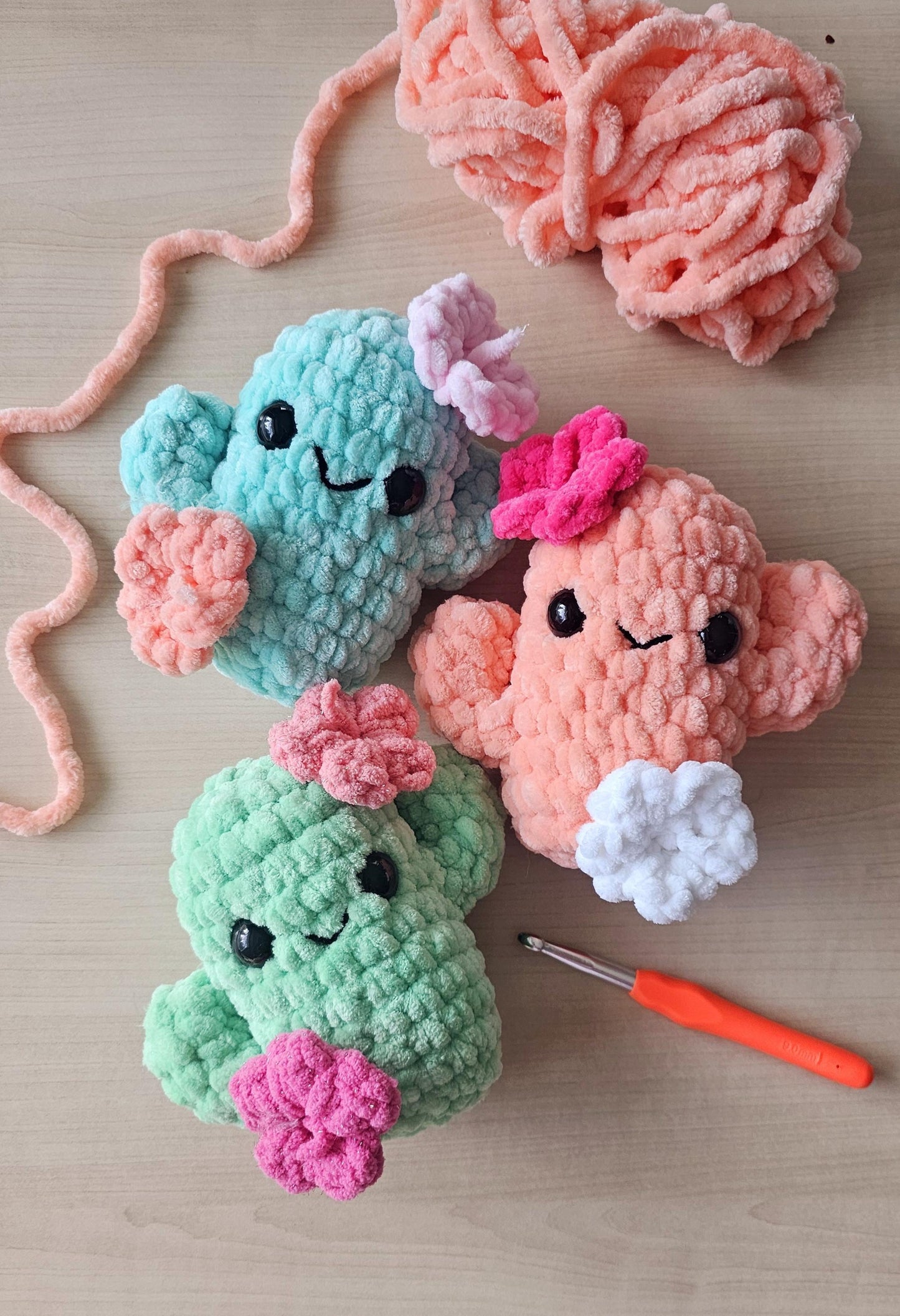 Crochet Cactus Pattern, No-Sew Mini Plant, DIY Home Decor Project, Easy Crochet Pattern for Plant Lovers