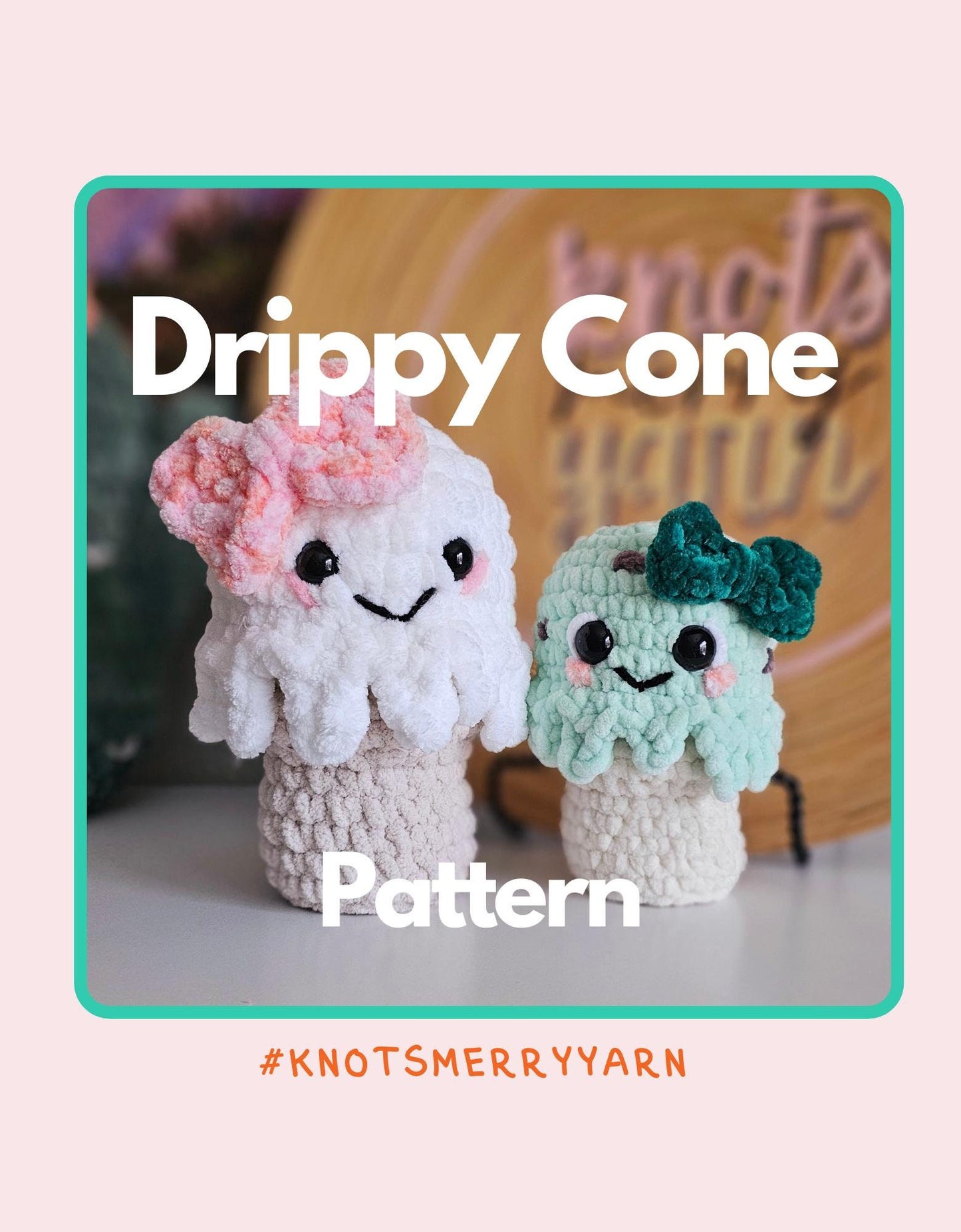 Ice Cream Cone Crochet Pattern, Crochet Food, PDF Download, KnotsMerryYarn