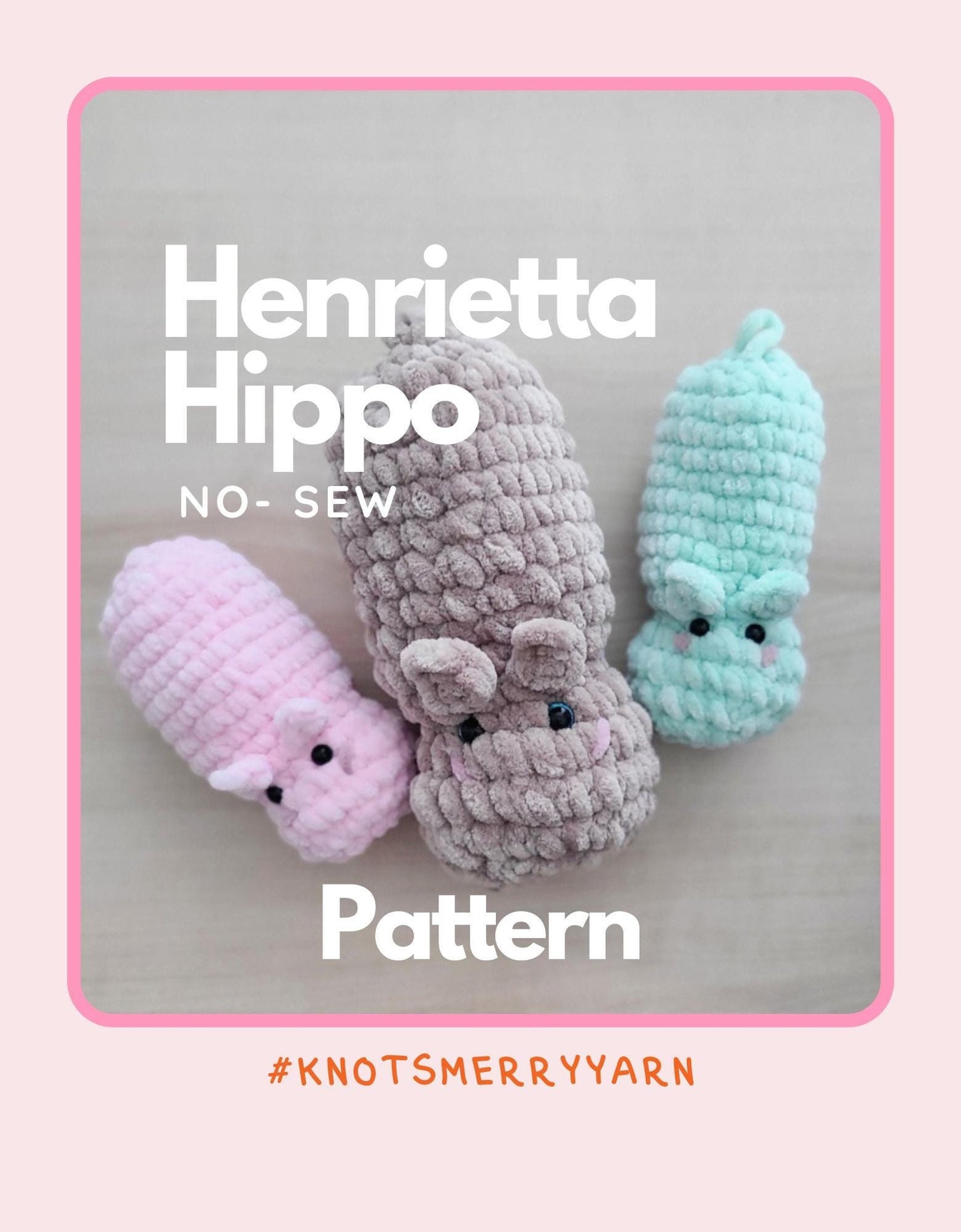 Hippo | CROCHET PATTERN | No Sew | Instant Download PDF | Henreitta Hippo