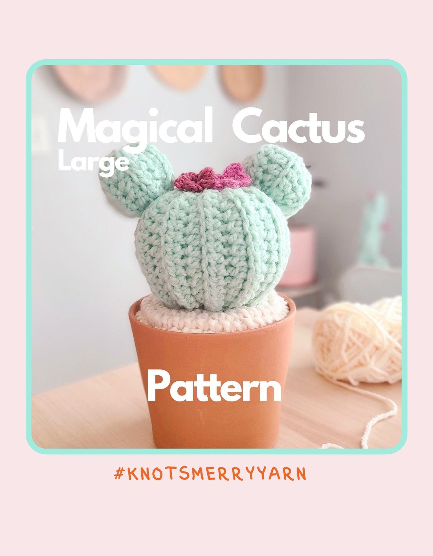Cactus Crochet pattern, Large Magical Cactus, PDF Download, KnotsMerryYarn