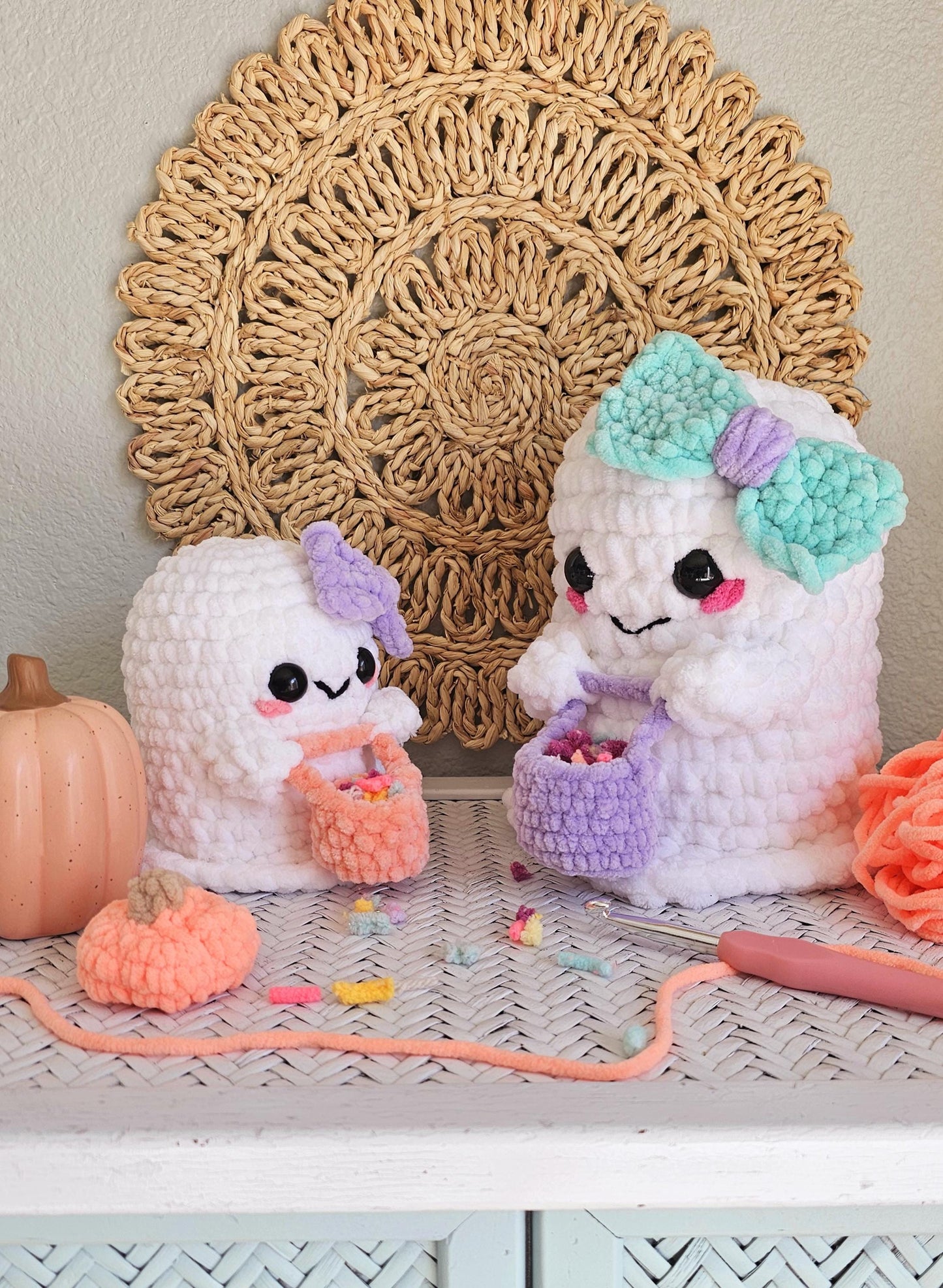 Ghost Crochet Pattern, Halloween Patterns, No Sew, Amigurumi, Sweet Spirits, PDF download, KnotsMerryYarn