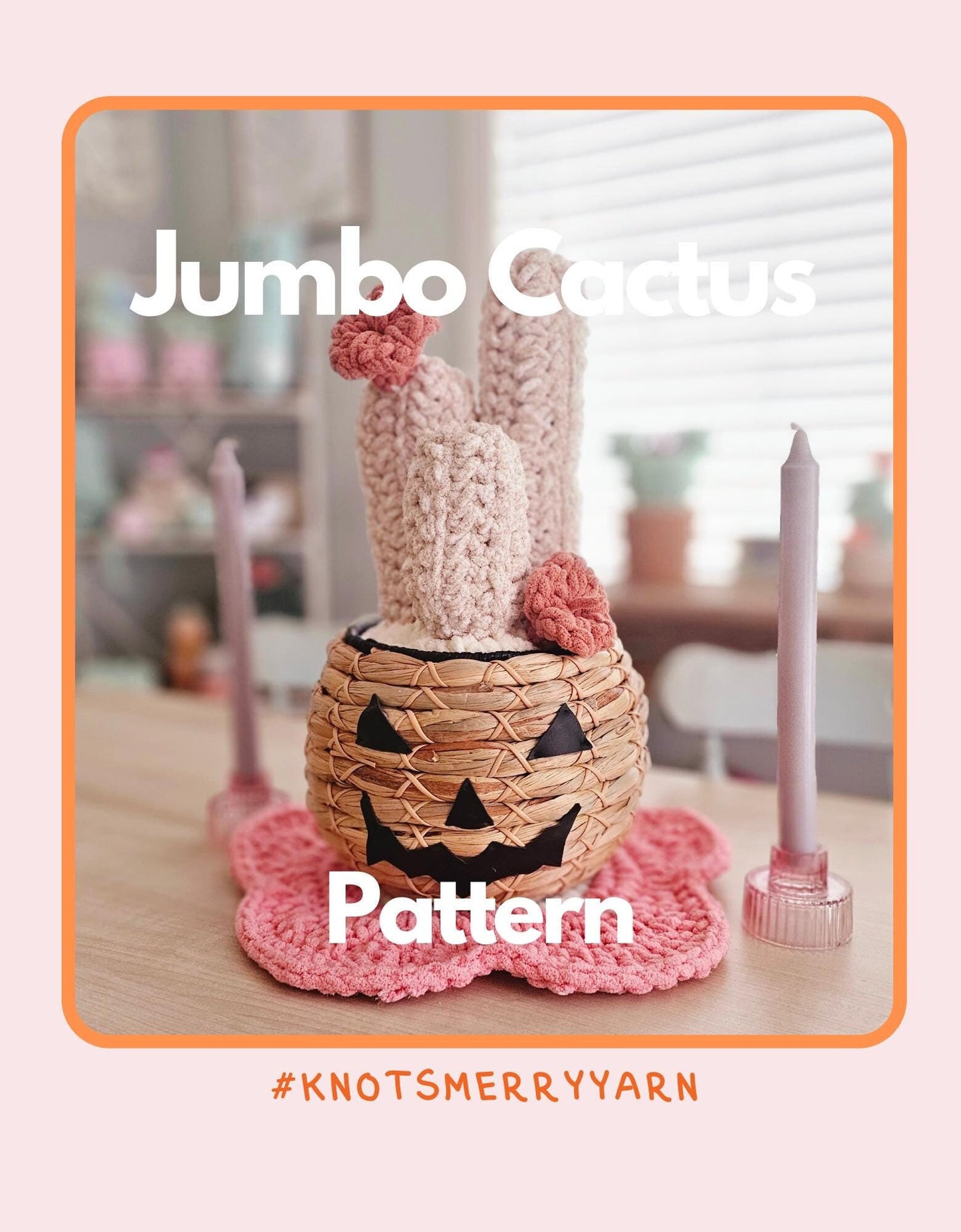 Jumbo Cactus Crochet Pattern, Jumbo Amigurumi, Decor, PDF Download, KnotsMerryYarn