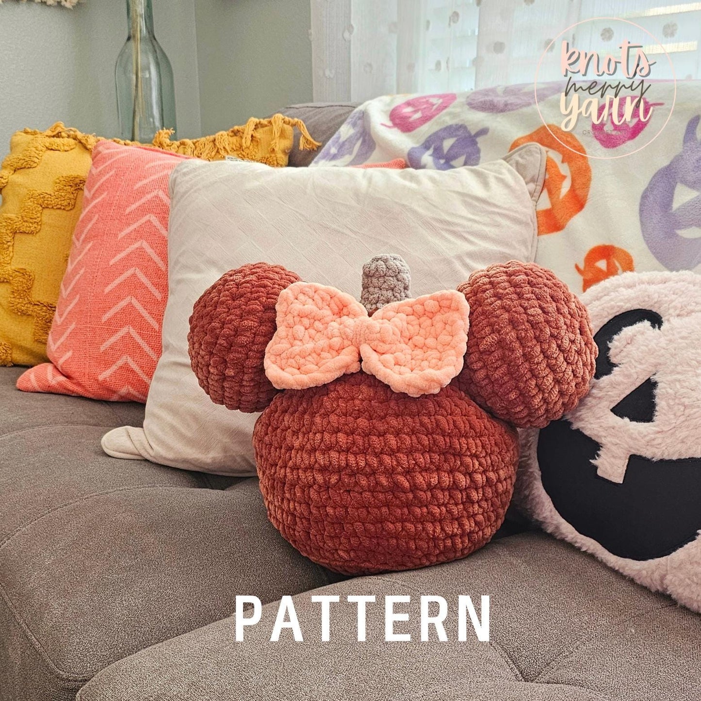 Pillow Crochet Pattern, Magical Plush Pillow, Low Sew, Amigurumi, PDF Download, KnotsMerryYarn