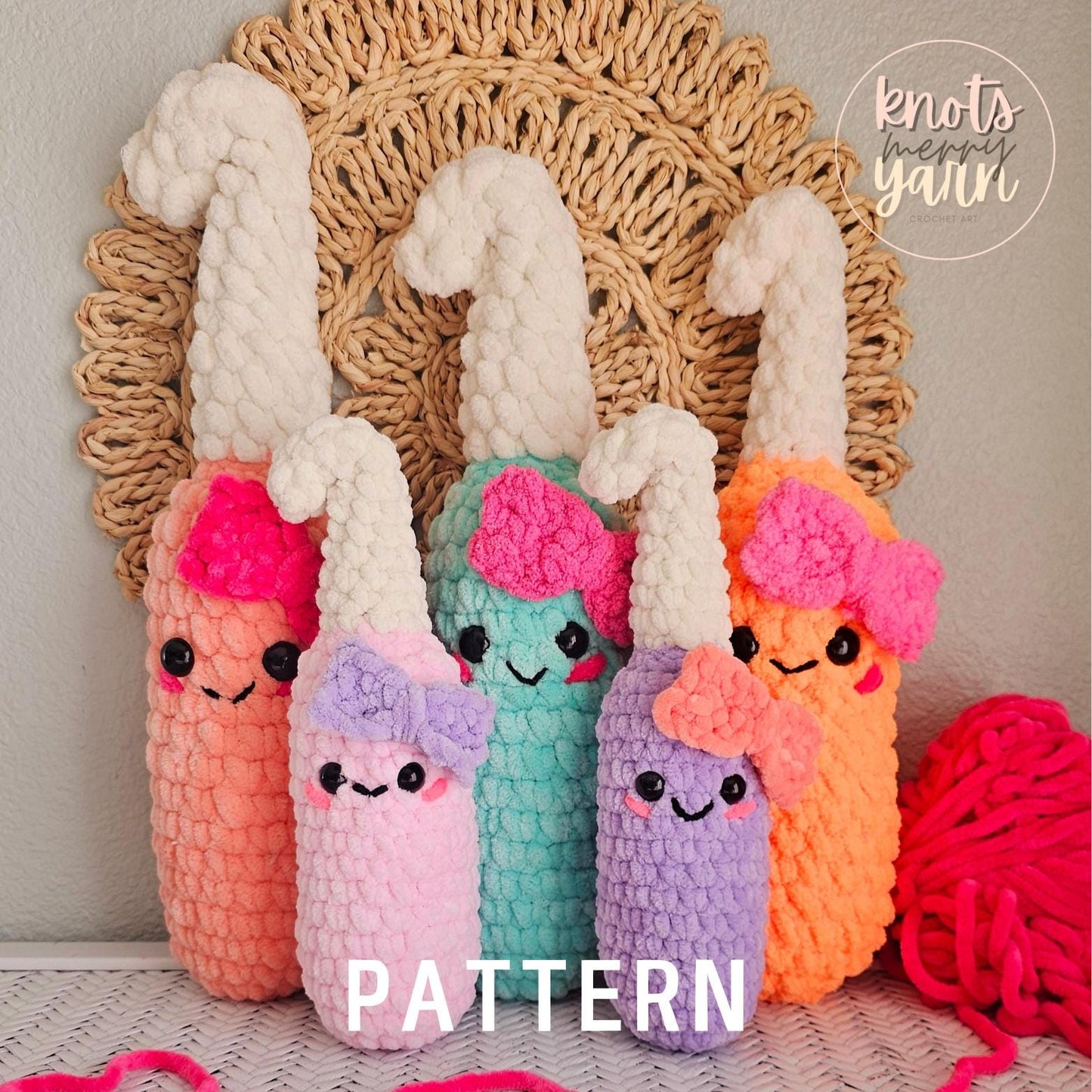 Hook Crochet Pattern, No Sew, Amigurumi, PDF Download, KnotsMerryYarn