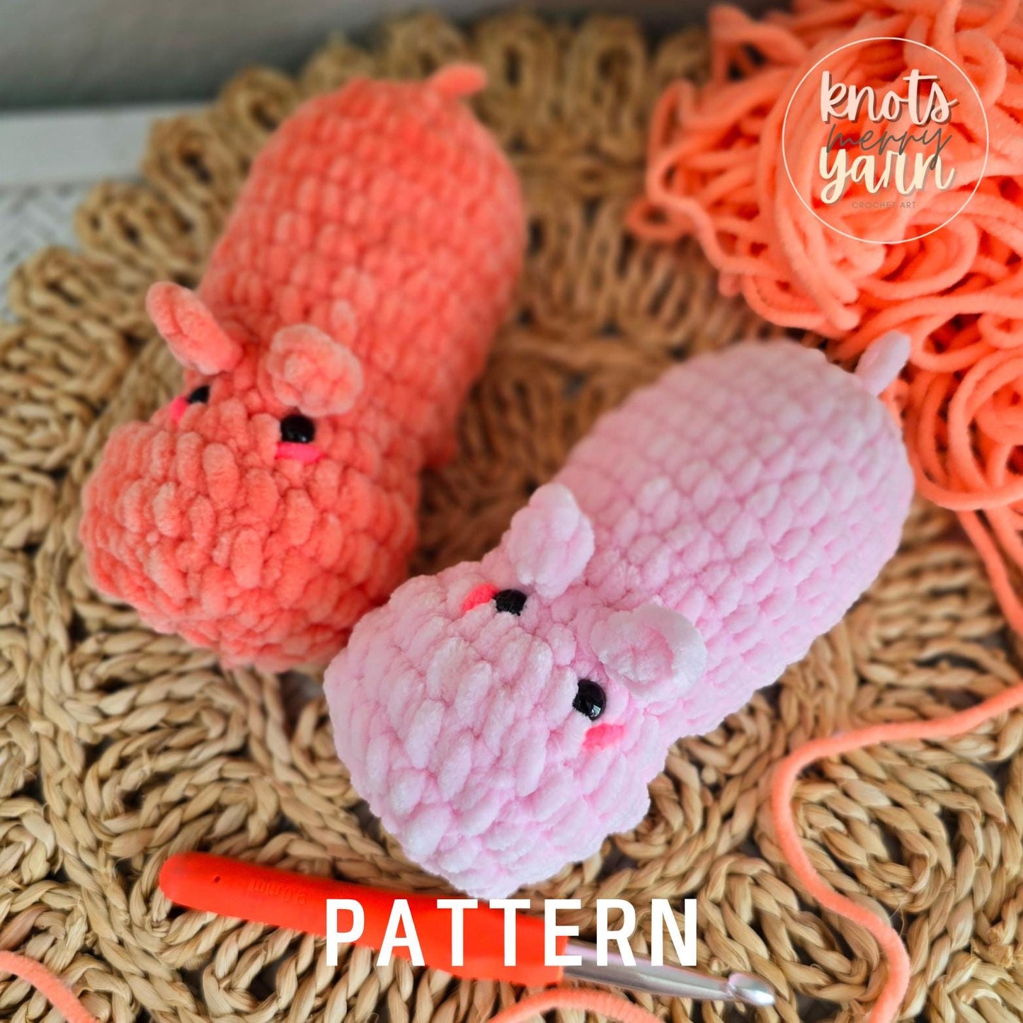 Hippo | CROCHET PATTERN | No Sew | Instant Download PDF | Henreitta Hippo