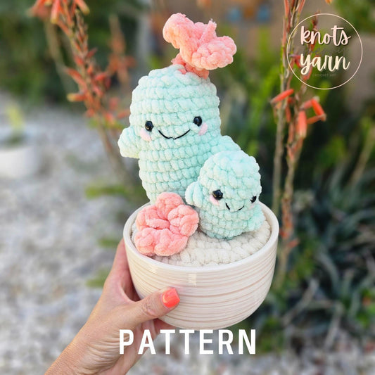Cactus Crochet Pattern, Low Sew, Desert Decor, Amigurumi, PDF Download, KnotsMerryYarn