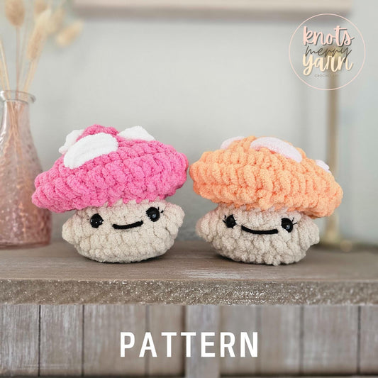 Mushroom Crochet Pattern, Beginner Friendly, PDF Download, KnotsMerryYarn