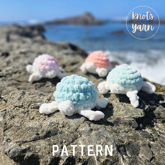 Baby Turtle Crochet Pattern, No Sew, Amigurumi, Sea Turtle, Beginner PDF Download, KnotsMerryYarn
