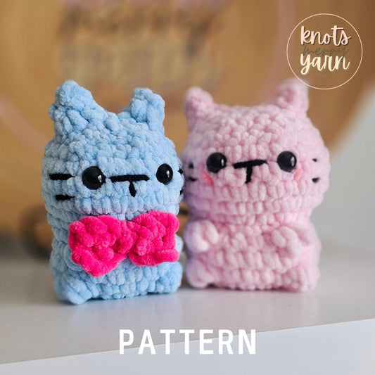 Cat Crochet Pattern, No Sew, Kitty Cat, Amigurumi, PDF Download, KnotsMerryYarn