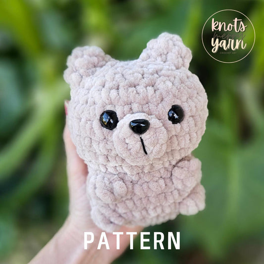 Bear Crochet Pattern, No Sew, Amigurumi, PDF Download, KnotsMerryYarn