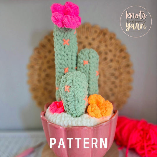 Jumbo Cactus Crochet Pattern, Jumbo Amigurumi, Decor, PDF Download, KnotsMerryYarn