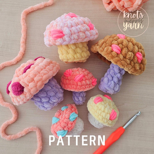 Mushroom | CROCHET PATTERN | Instant Download Pdf | Low Sew | Fairy Mushroom | Video Tutorial | 2-in-1