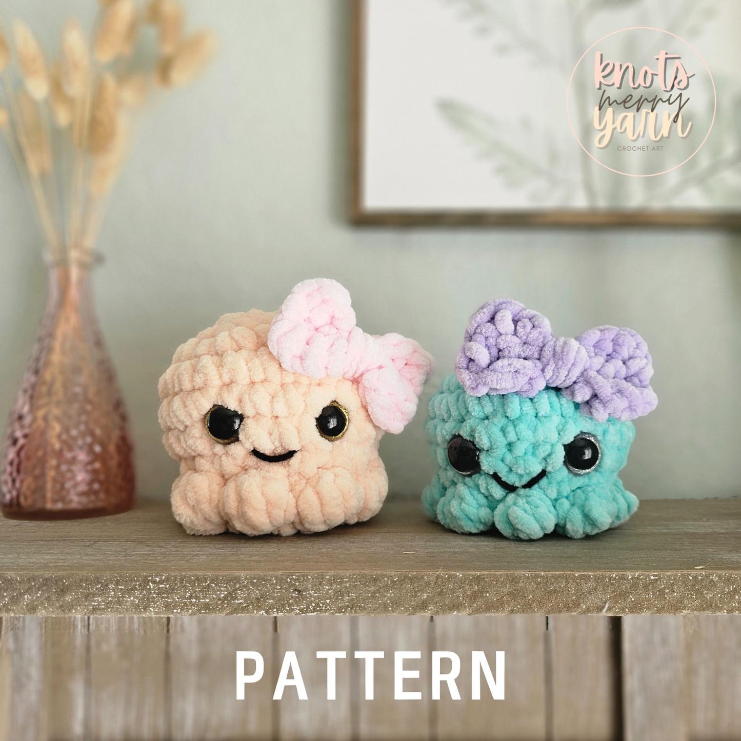 Octopus Crochet Pattern, Low Sew, Amigurumi, PDF Download, KnotsMerryYarn