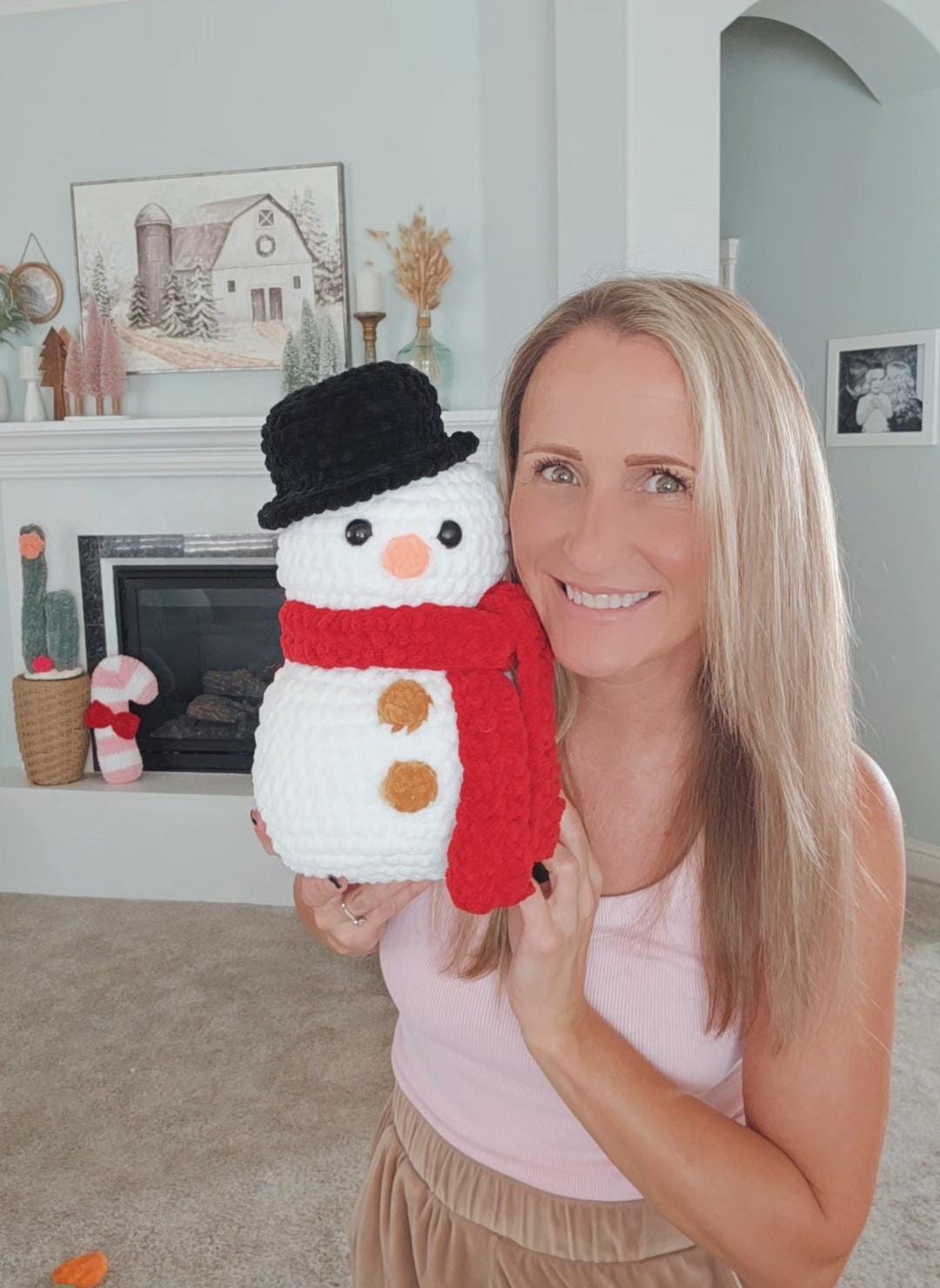 Snowman Crochet Pattern, Christmas, Amigurumi, Chilly Charlie, PDF Download, KnotsMerryYarn